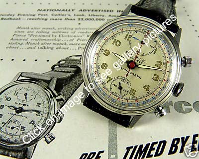 RARE~1940s PIERCE CAL.134 MILITARY CHRONO – RETROWATCHGUY